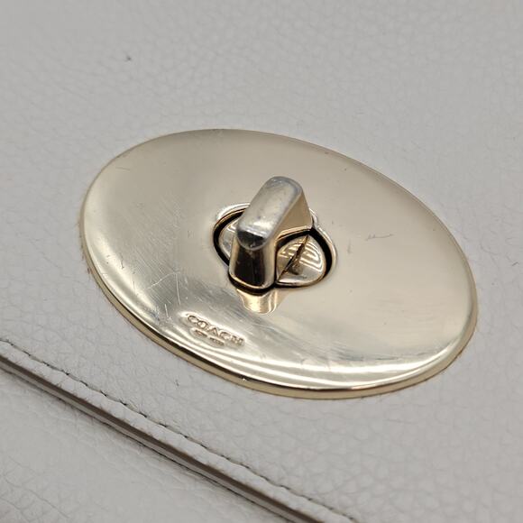 VTG Coach Cream Flap Twist Lock Purse - Picture 2 of 16